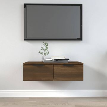 Стенен шкаф, Кафяв дъб, 68x30x20 см, инженерно дърво