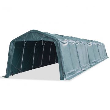 Мобилен навес за животни PVC 550 г/м² 3,3x16 м тъмнозелен
