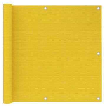 Балконски параван, жълт, 90x300 см, HDPE