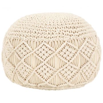 Ръчно изработен пуф в макраме Weaver, 45x30 см, памук