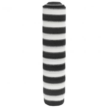 Засенчваща мрежа антрацит и бяло 2x25 м HDPE 75 г/м²