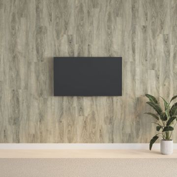 Стенни панели, с вид на дърво, сиви, PVC, 2,06 м²