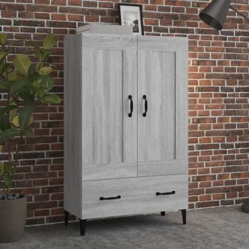 Висок шкаф, сив сонома, 70x31x115 см, инженерно дърво