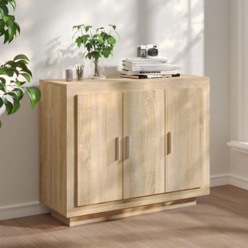 Сайдборд, дъб сонома, 92x35x75 см, инженерно дърво