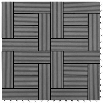 WPC декинг плочки за 1 кв. м, 11 бр, 30 x 30 см, сиви