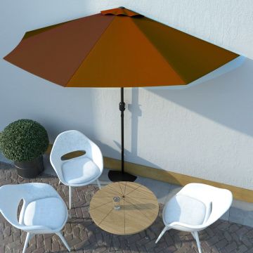 Балконски чадър с алуминиев прът теракота 300x155x223см половин