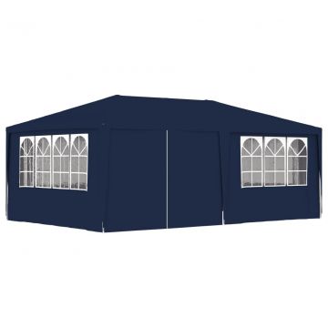 Професионална парти шатра със стени 4x6 м синя 90 г/м²