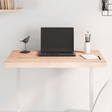 Плот за маса 80x40x(2-6) см необработено масивно дърво жив ръб