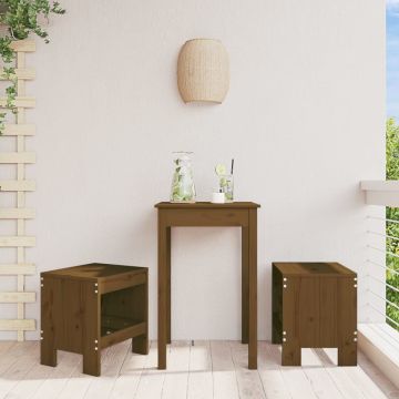 Градински табуретки 2 бр меденокафяви 40x36x45 см бор масив