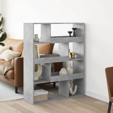 Разделител за стая бетонно сив 100x33x125,5 см инженерно дърво