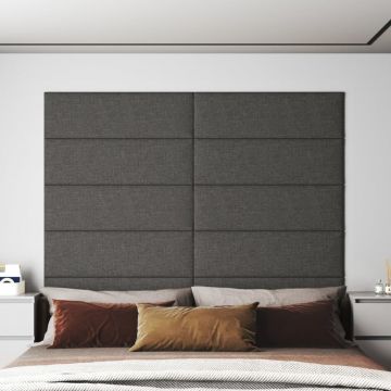 Стенни панели Leo, 12 бр, тъмносиви, 90x30 см, плат, 3,24 м²