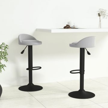 Бар табуретки Coffey, 2 бр, светлосиви, кадифе