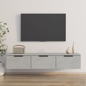 Стенен шкаф, бетонно сив, 102x30x20 см, инженерно дърво