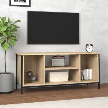 ТВ шкаф, бетонно сиво, 102x35x45 см, инженерно дърво