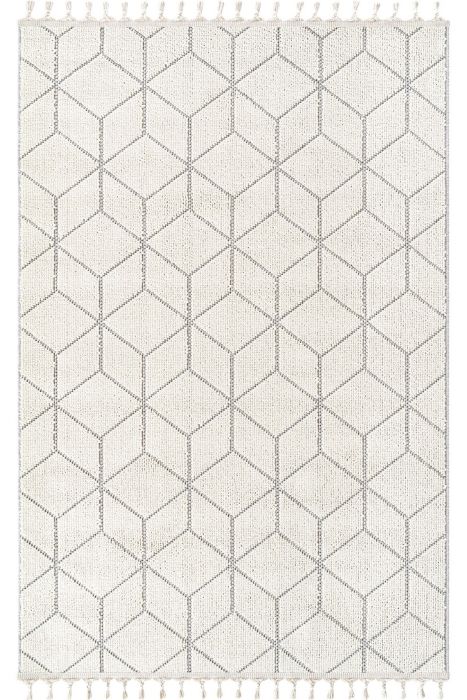 Килим Bukle 1407, цвят Бял, 120 x 450 см