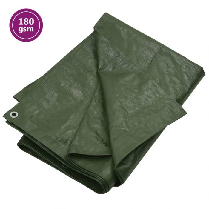 Брезент, 180 г/м², 6x6 м, зелен, HDPE