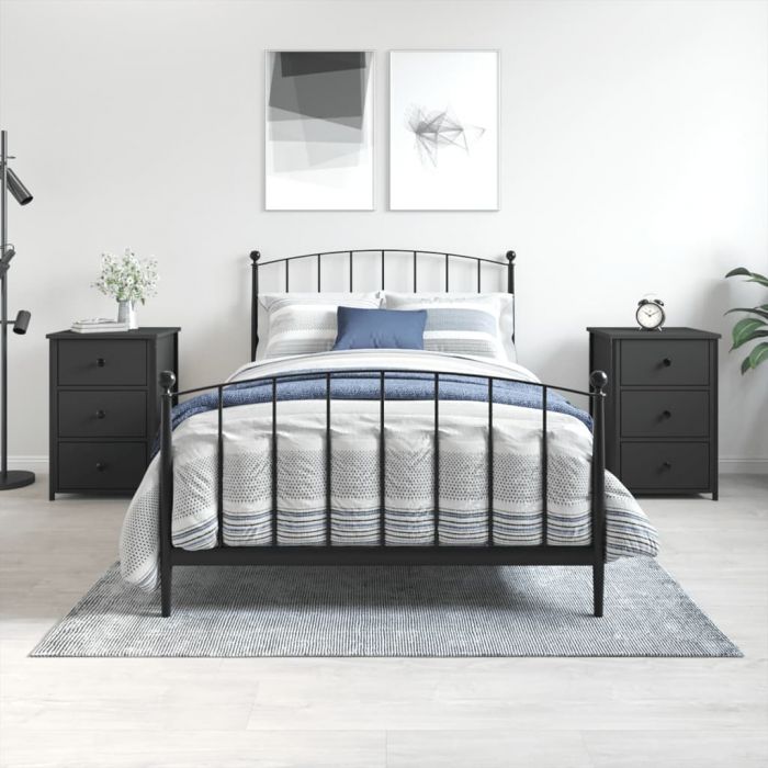 Нощни шкафчета 2 бр черни 40x36x60 см инженерно дърво