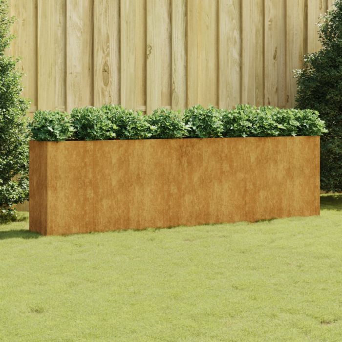 Градинска повдигната леха 280x40x80 см кортенова стомана