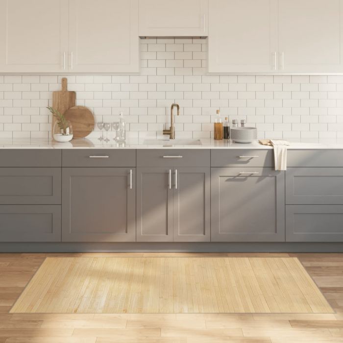 Килим, правоъгълен, светъл натурален, 100x200 см, бамбук