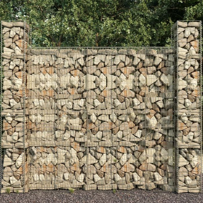Габионна стена с капак, поцинкована стомана, 600x50x200 см