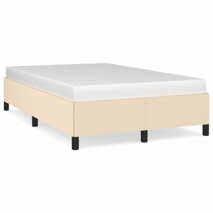 Рамка за легло без матрак, кремави, 120x190 см, плат