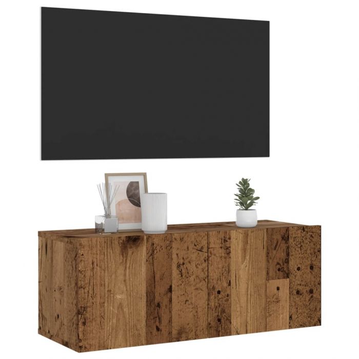 Стенни шкафове за телевизори от старо дърво 80x30x30 cm