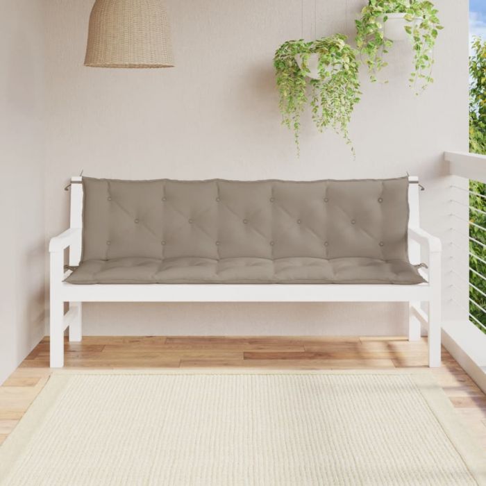 Възглавници за градински пейки 2 бр таупе 180x50x7 см плат