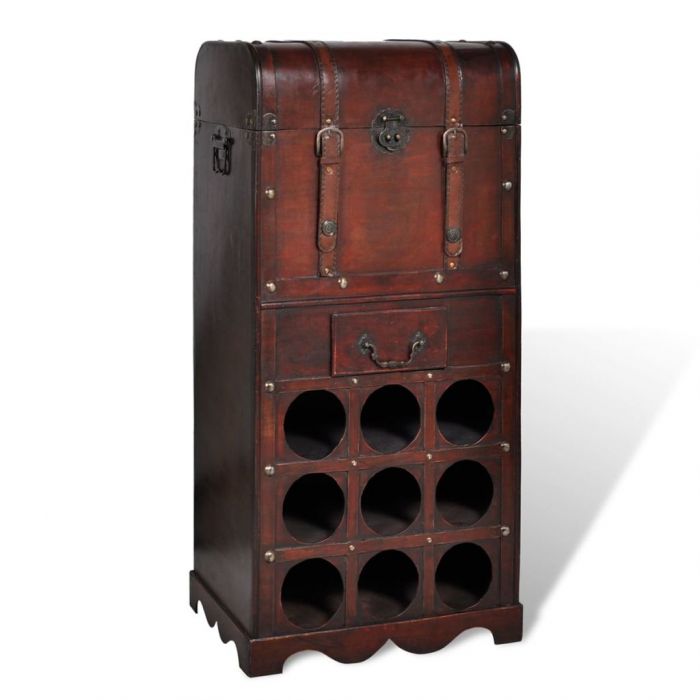 Дървен шкаф за вино със стойка за 9 бутилки