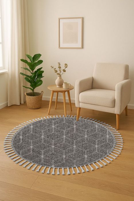 Килим Bukle 1408, цвят Сив, 80 cm см