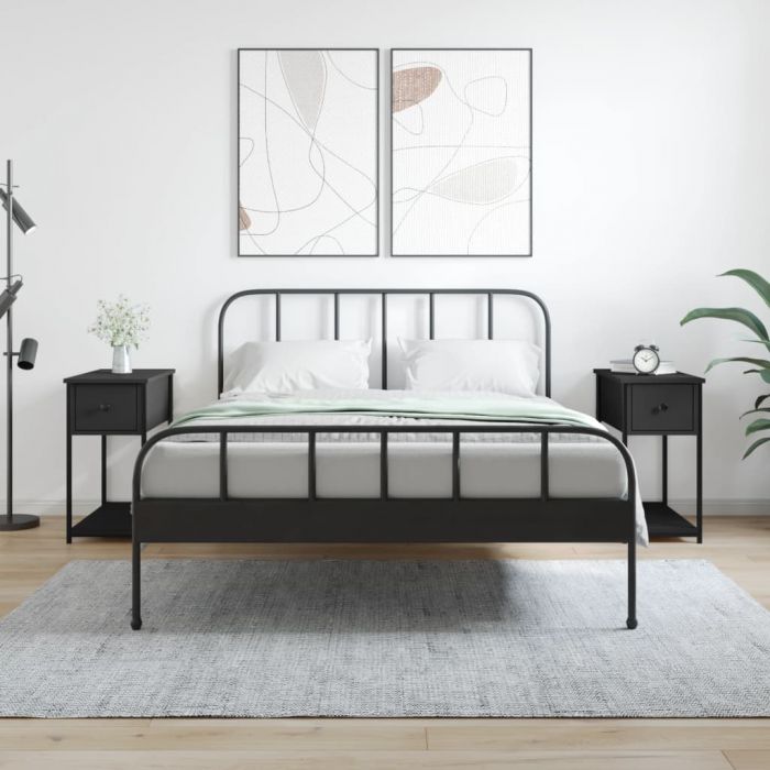 Нощни шкафчета 2 бр черни 30x60x60 см инженерно дърво