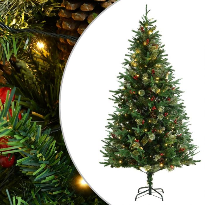 Коледна елха с LED и шишарки