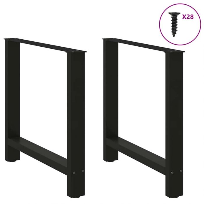 Крака за трапезна маса черни 2 бр. 70x(72-73) cm стомана