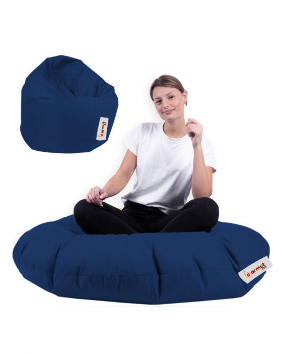 Градински пуф Iyzi 100 Cushion Pouf, цвят Тъмно син