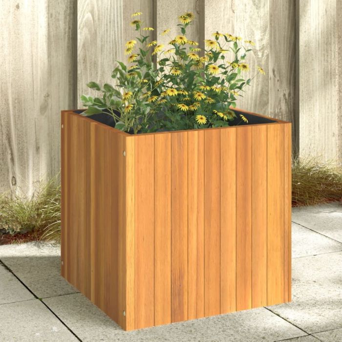 Градинска кашпа 45x45x45 см масивна акация