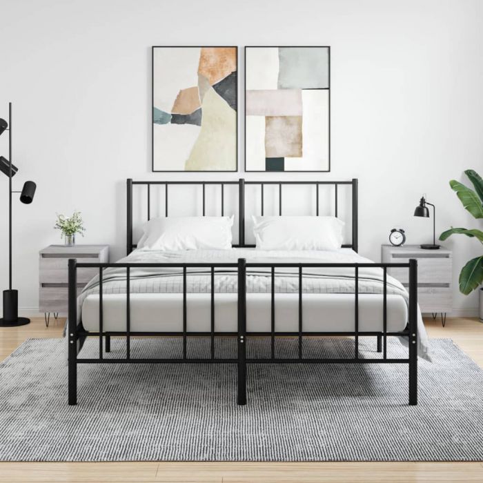 Нощни шкафчета 2 бр сив сонома 40x35x50 см инженерно дърво