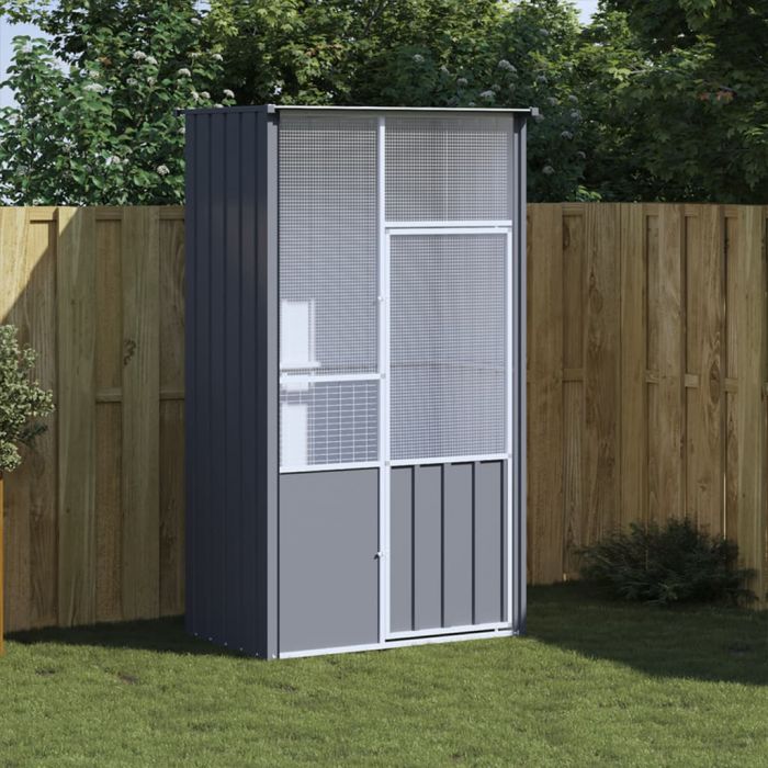 Клетка за птици антрацит 115x78x200 см поцинкована стомана