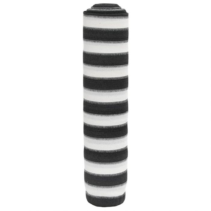 Засенчваща мрежа антрацит и бяло 1,2x10 м HDPE 75 г/м²