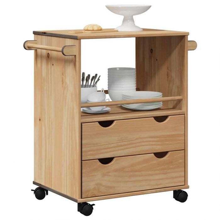 Кухненска количка OTTA 59x45x80 см борово дърво масив