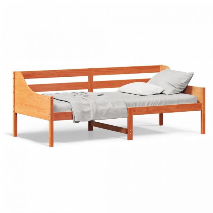 Дневно легло, восъчнокафяво, 100x200 см, борово дърво масив