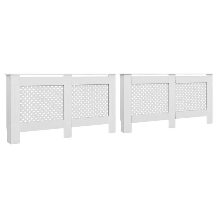Паравани за радиатори Estrada, 2 бр, бели, 152x19x81,5 см, МДФ