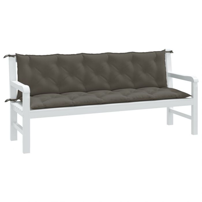 Възглавници за градински пейки 2бр меланж тъмносиви 180x50x7 см