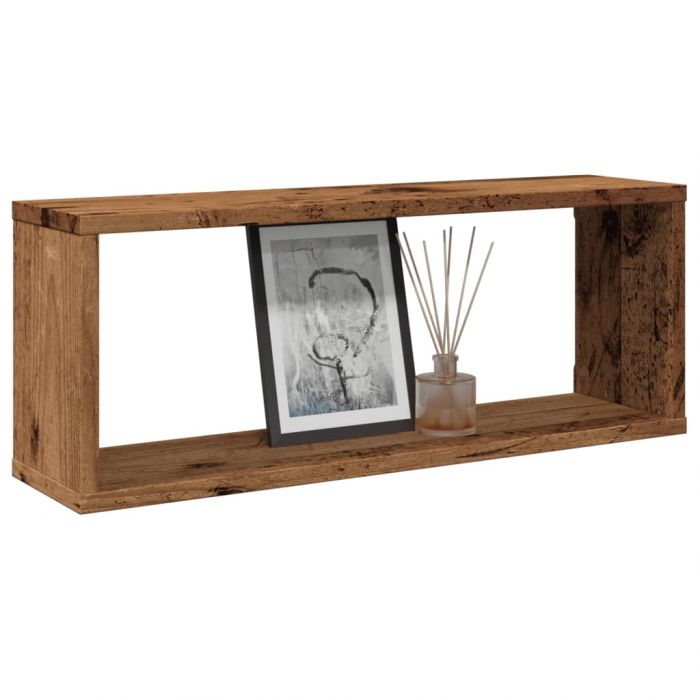 Wall Cube Shelves 6 pcs Old Wood 60x15x23cm Инженерна дървесина