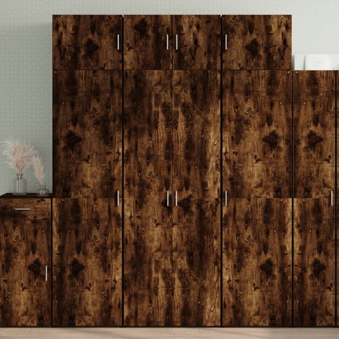 Шкаф за съхранение, опушен дъб, 70x42,5x225 см, инженерно дърво