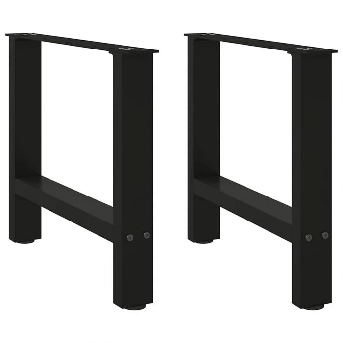 Крака за масичка за кафе черни 2 бр. 60x(42-43) cm стомана