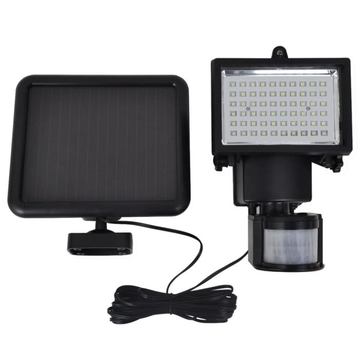 Градински соларни LED прожектори със сензор за движение черни