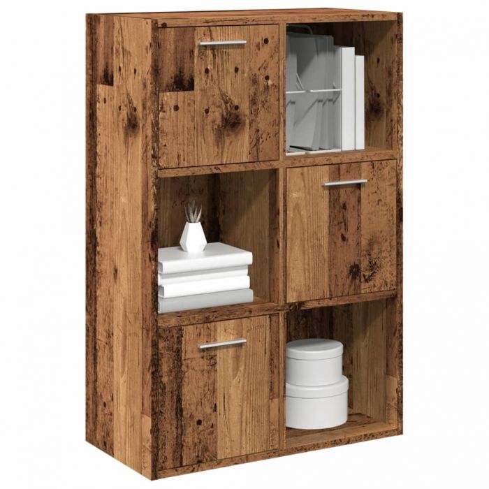 Рафт за книги от старо дърво 60,5x30x90 cm Инженерна дървесина