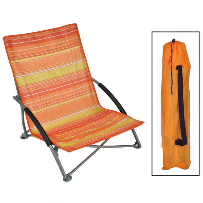 HI Сгъваем плажен стол, оранжев, 65x55x25/65 см