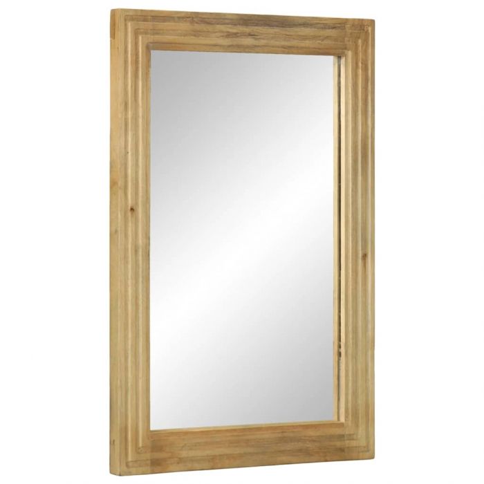 Огледало за баня кафяво 50x70x2,5 cm масивна дървесина манго