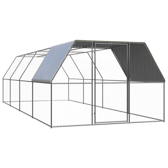Клетка за пилета, 3x8x2 м, поцинкована стомана