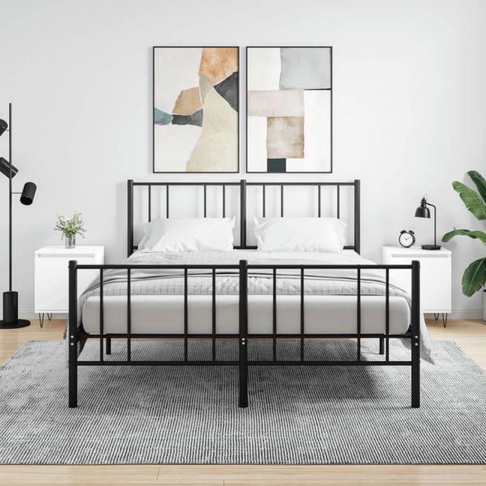Нощни шкафчета 2 бр бели 40x30x50 см инженерно дърво